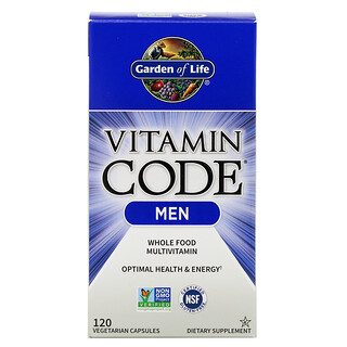 Garden of Life, Vitamin Code, Whole Food Multivitamin for Men, Vollwert-Multivitamin für Männer, 120 pflanzliche Kapseln