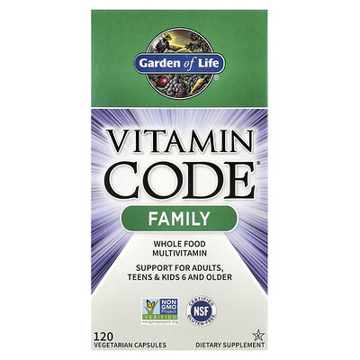 Product Image for Garden of Life, Vitamin Code , Family, Whole Food Multivitamin, 120 Vegetarian Capsules