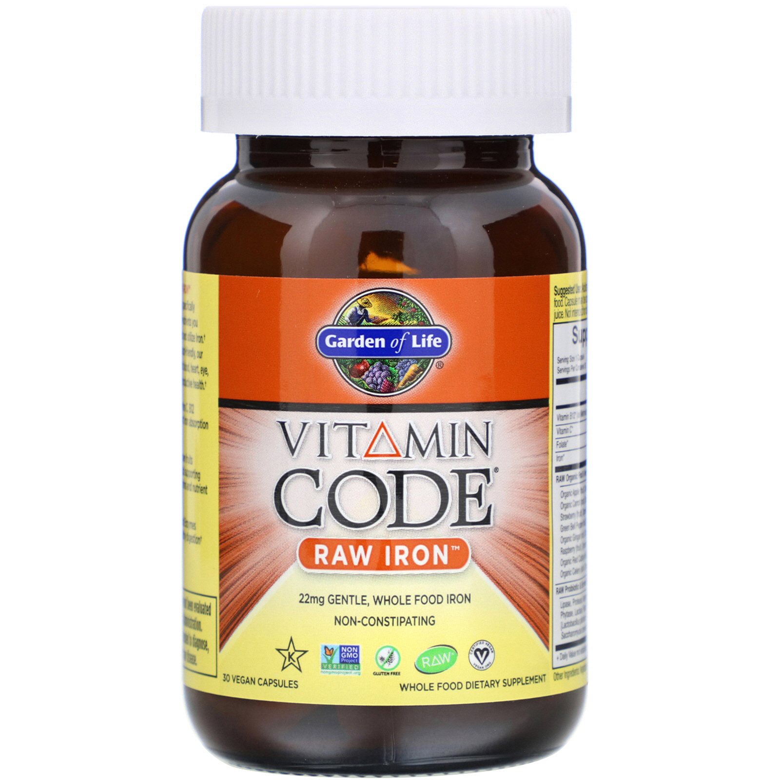 Garden Of Life Vitamin Code Raw Iron 30 Vegan Capsules Iherb