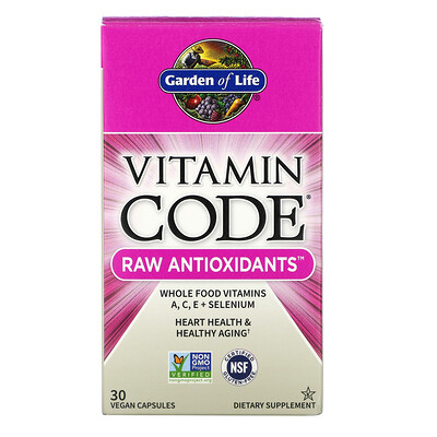 Garden of Life Vitamin Code, RAW Antioxidants, 30 веганских капсул