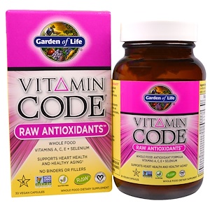 Garden of Life, Vitamin Code, Необработанные антиоксиданты, 30 растительных капсул UltraZorbe