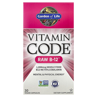 Garden of Life, Vitamin Code, RAW B-12, 30 capsules vegan