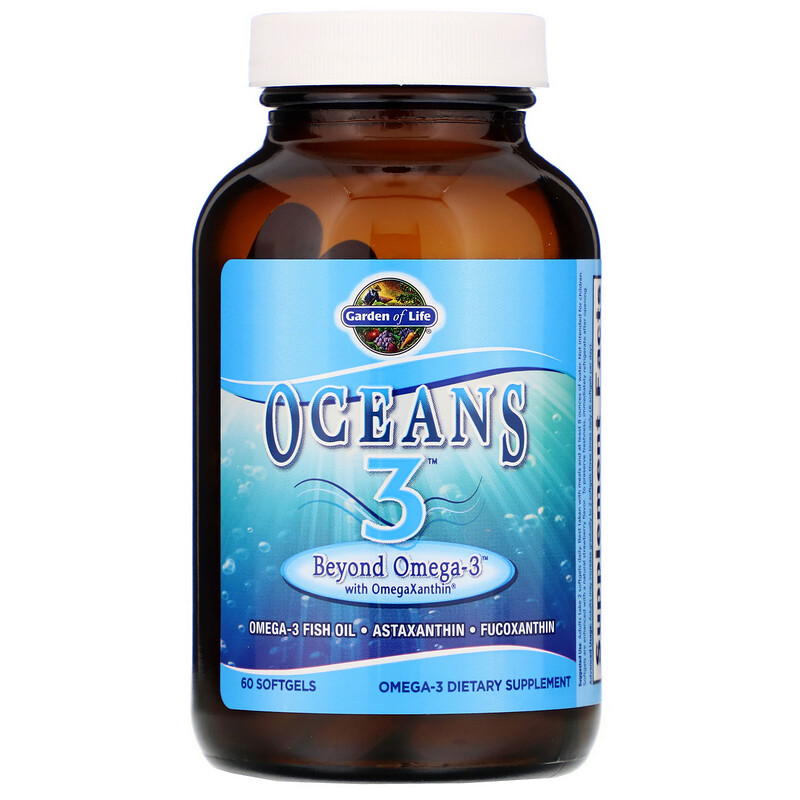 Garden of Life, Oceans 3, Beyond Omega3 with OmegaXanthin, 60 Softgels