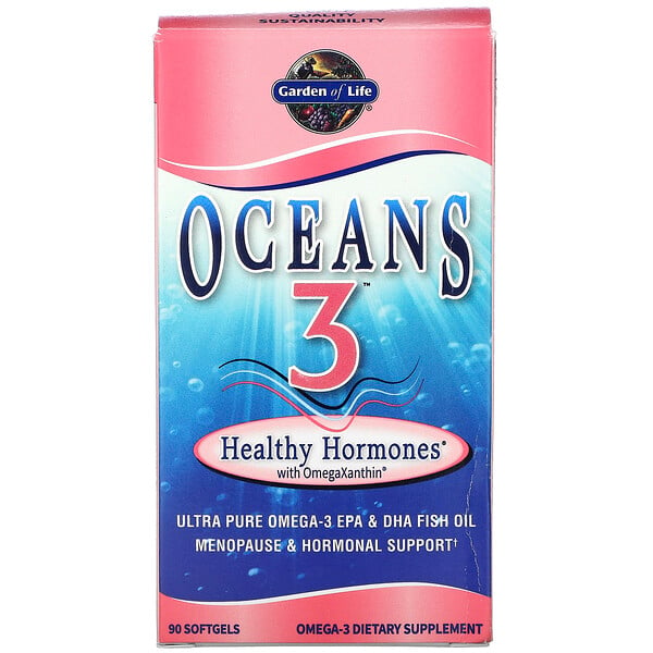 Garden of Life, Средство для поддержания гормонального фона Oceans 3™ Healthy Hormones® с омега-ксантином, 90 мягких желатиновых капсул