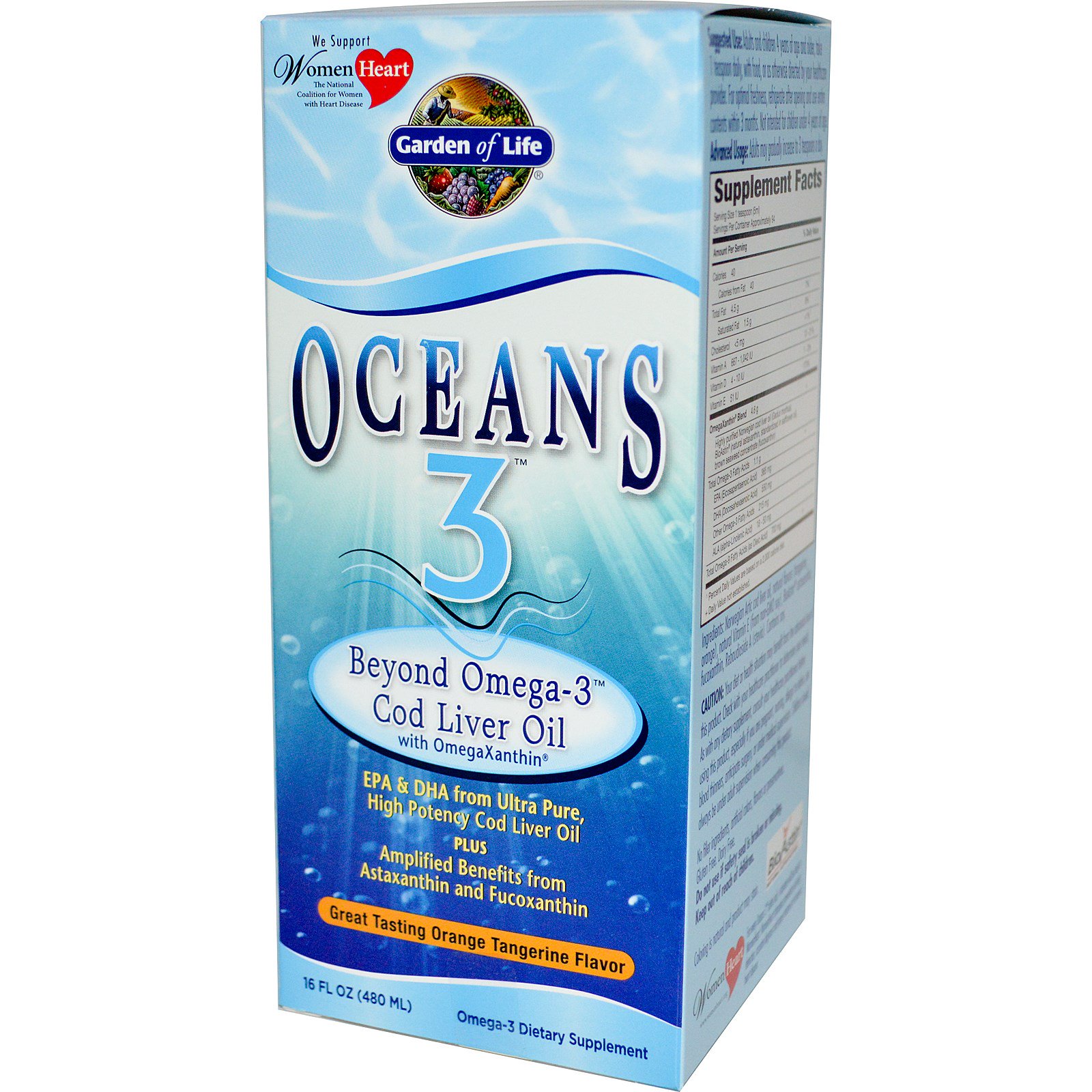 Garden Of Life Oceans 3 Beyond Omega 3 Cod Liver Oil Orange