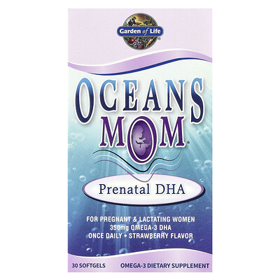 Product Image for Garden of Life, Oceans Mom , Prenatal DHA, Strawberry, 350 mg, 30 Softgels