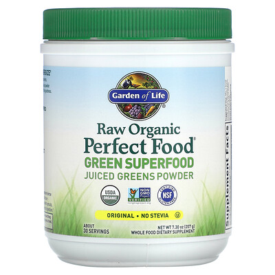

Garden of Life Raw Organic Perfect Food, растительный суперпродукт, оригинальный вкус, 209 г (7,4 унции)