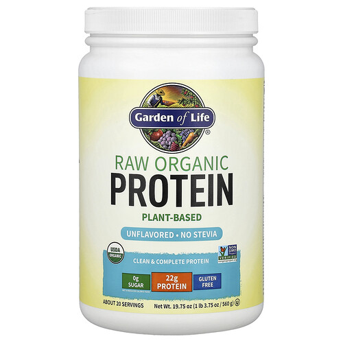 Garden of Life, RAW Organic Protein, Bio-Protein, geschmacksneutral, 560 g (1 lb. 3,75 oz.)