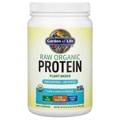 Product Image for Garden of Life, RAW Organic Protein, Unflavored, 1 lb 3.75 oz (560 g)