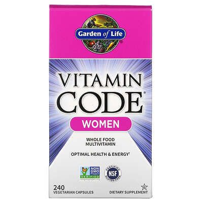 Garden of Life Vitamin Code Women, Whole Food Multivitamin, 240 Vegetarian Capsules