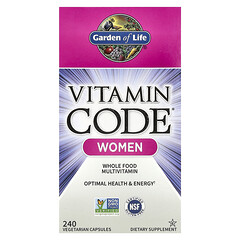 Vitamin Code®, цільнохарчові мультивітаміни для жінок, 240 вегетаріанських капсул