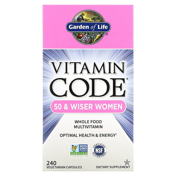Garden of Life, Vitamin Code, 50 & 더 현명한 여성, 240 베지캡