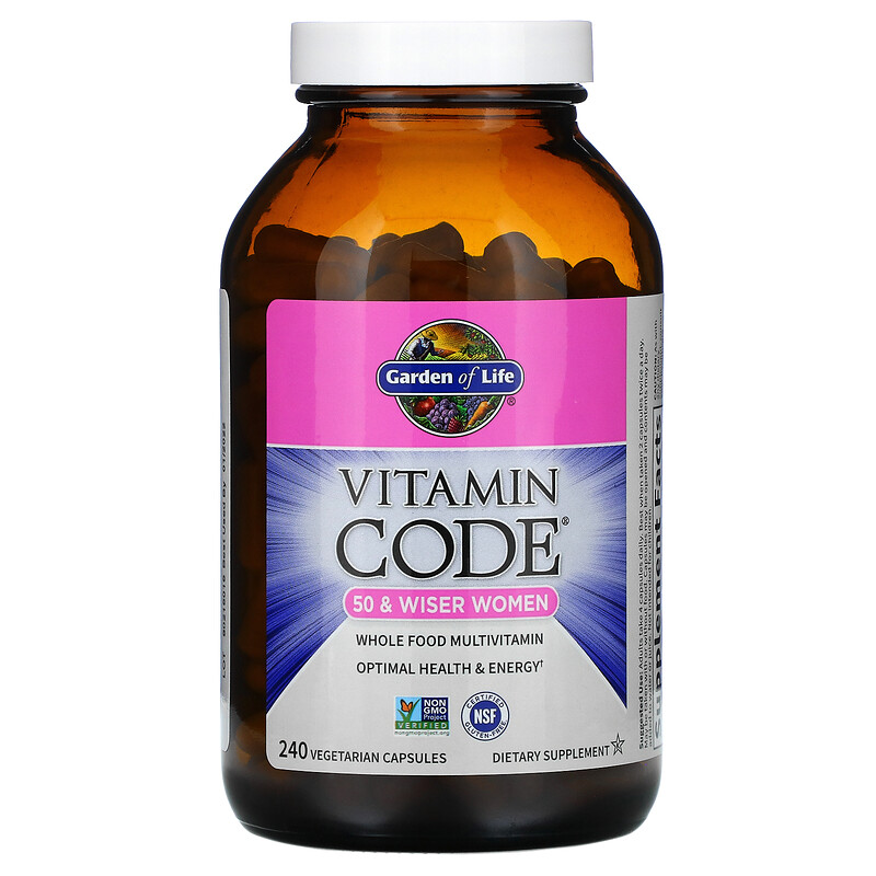 Garden of Life, Vitamin Code, 50 & Wiser Women, Whole Food Multivitamin ...
