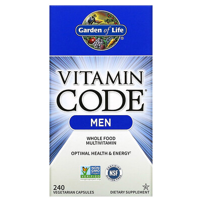 

Garden of Life Vitamin Code Whole Food Multivitamin for Men 240 Vegetarian Capsules