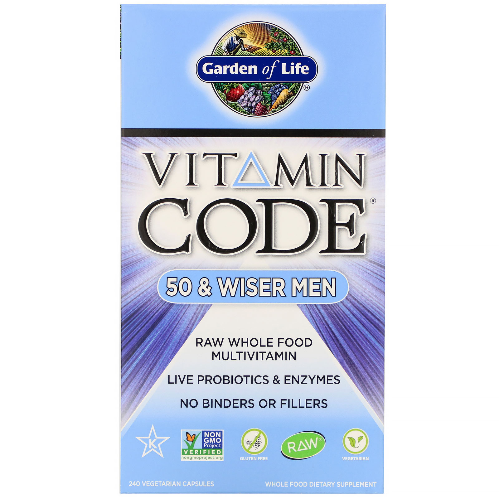 Garden Of Life Vitamin Code 50 Wiser Men 240 Vegetarian