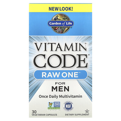 Product Image for Garden of Life, Vitamin Code , RAW One , Once Daily Multivitamin For Men , 30 Vegetarian Capsules