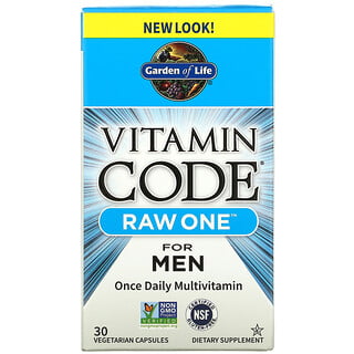 Garden of Life, Vitamin Code, Raw One для мужчин, мультивитамины для приема один раз в день, 30 вегетарианских капсул