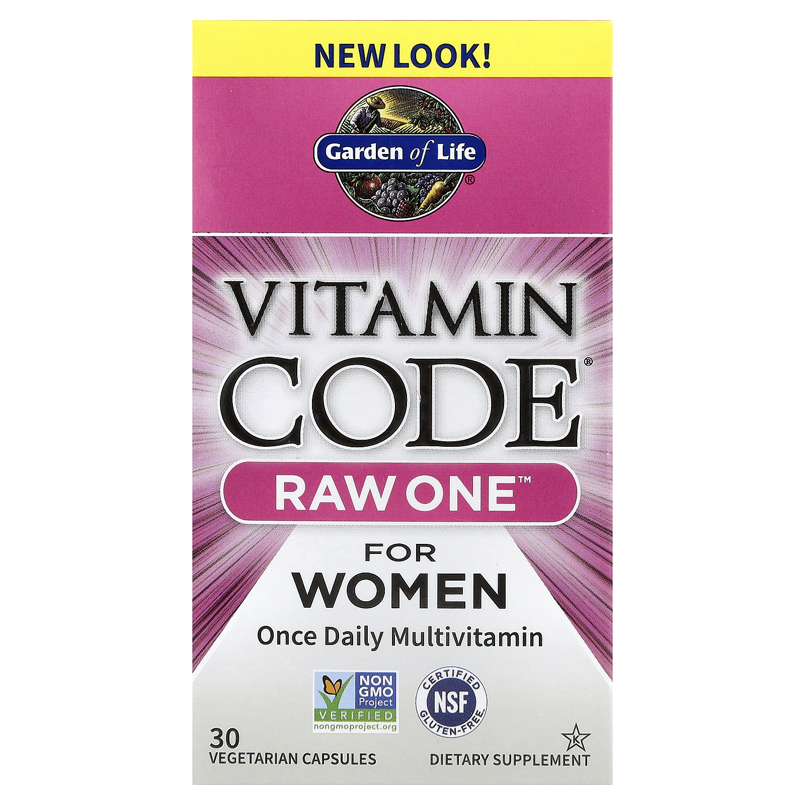 Garden of Life (가든오브라이프), 여성용 Vitamin Code®, Raw One™, 베지 캡슐 30정