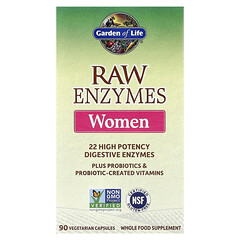 RAW Enzymes, жінки, 90 вегетаріанських капсул