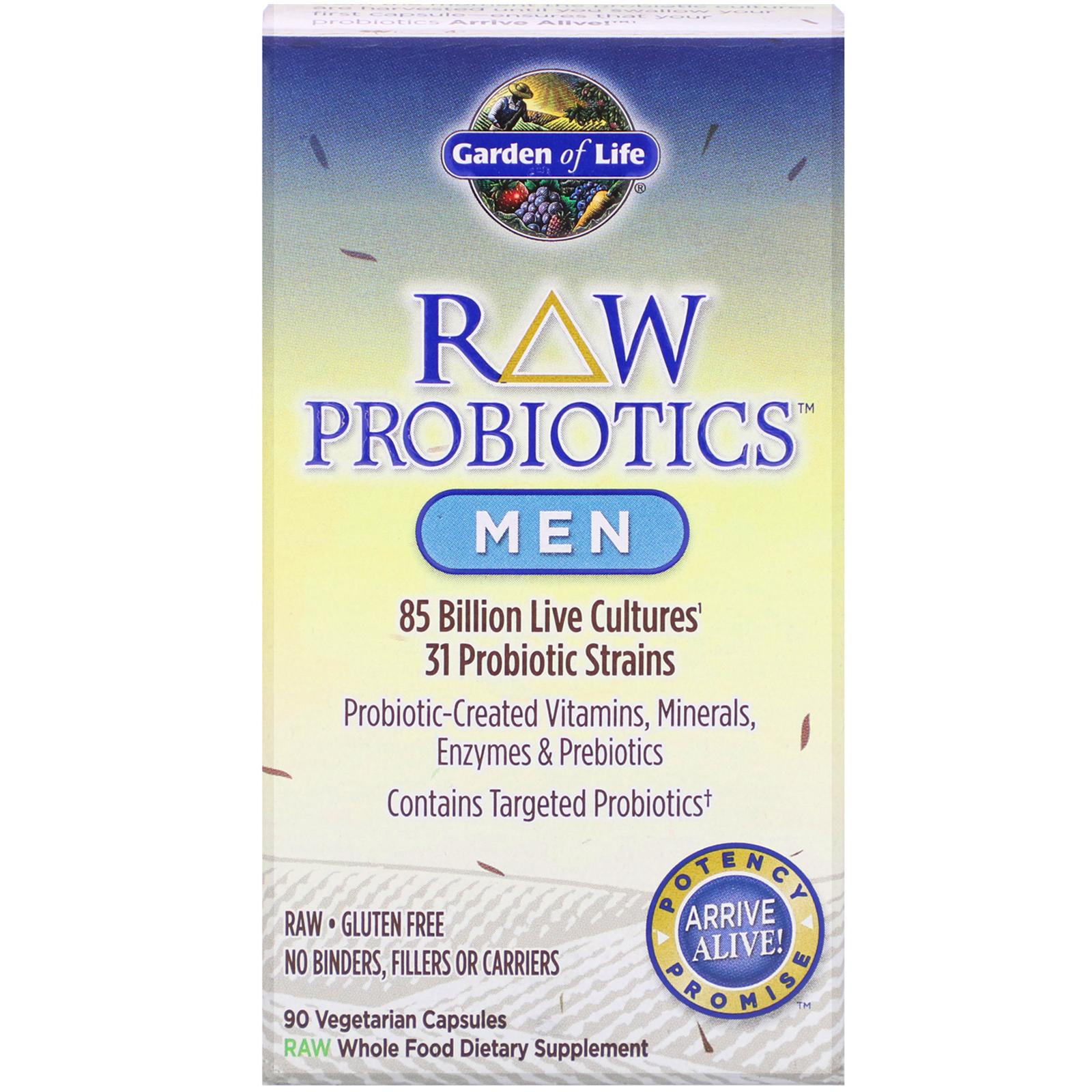 Garden Of Life Raw Probiotics Men 85 Billion Live Cultures 90