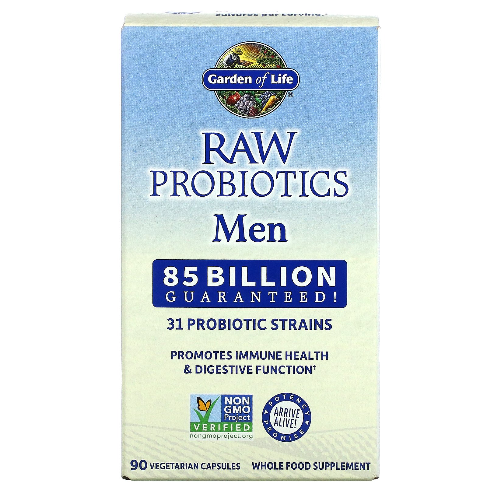 Garden Of Life Raw Probiotics Men 85 Billion Live Cultures 90 Vegetarian Capsules Iherb