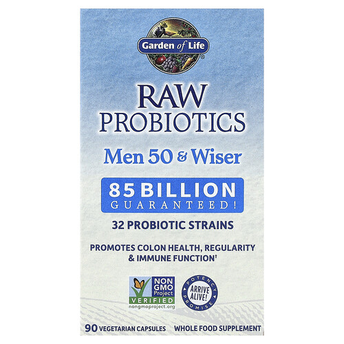 Garden Of Life RAW Probiotics, Men 50 & Wiser, 90 Vegetarian Capsules