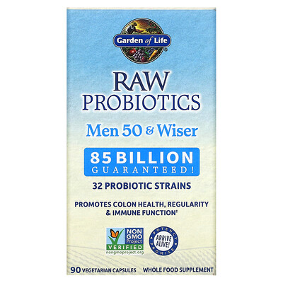 

Garden of Life RAW Probiotics Men 50 & Wiser 85 Billion Live Cultures 90 Vegetarian Capsules