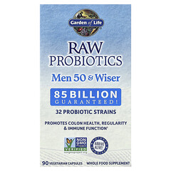 RAW Probiotics, для чоловіків на 50 років і для розумних, 90 вегетаріанських капсул