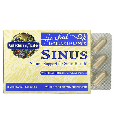 Garden of Life Herbal Immune Balance, Sinus, 60 растительных капсул