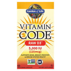 Vitamin Code, RAW D3, 125 мг (5000 МО), 60 вегетаріанських капсул