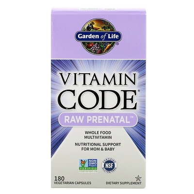 

Garden of Life Vitamin Code, RAW Prenatal, 180 вегетарианских капсул