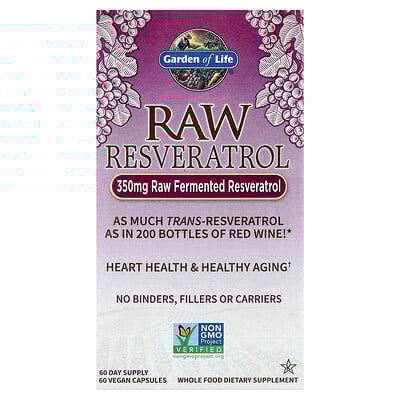 Product Image for Garden of Life, RAW Resveratrol, 60 Vegan Capsules