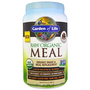 Garden of Life, Raw Organic Meal, Shake & Meal Replacement, Chocolate Cacao, 34.8 oz (986 g)