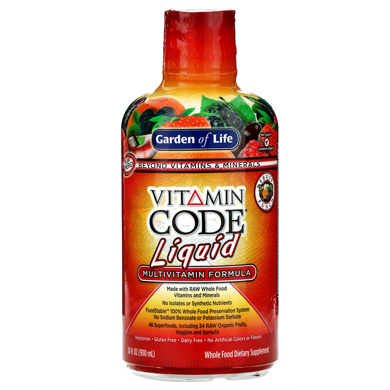 Garden of Life, Vitamin Code Liquid, Multivitamin Formula, Fruit Punch