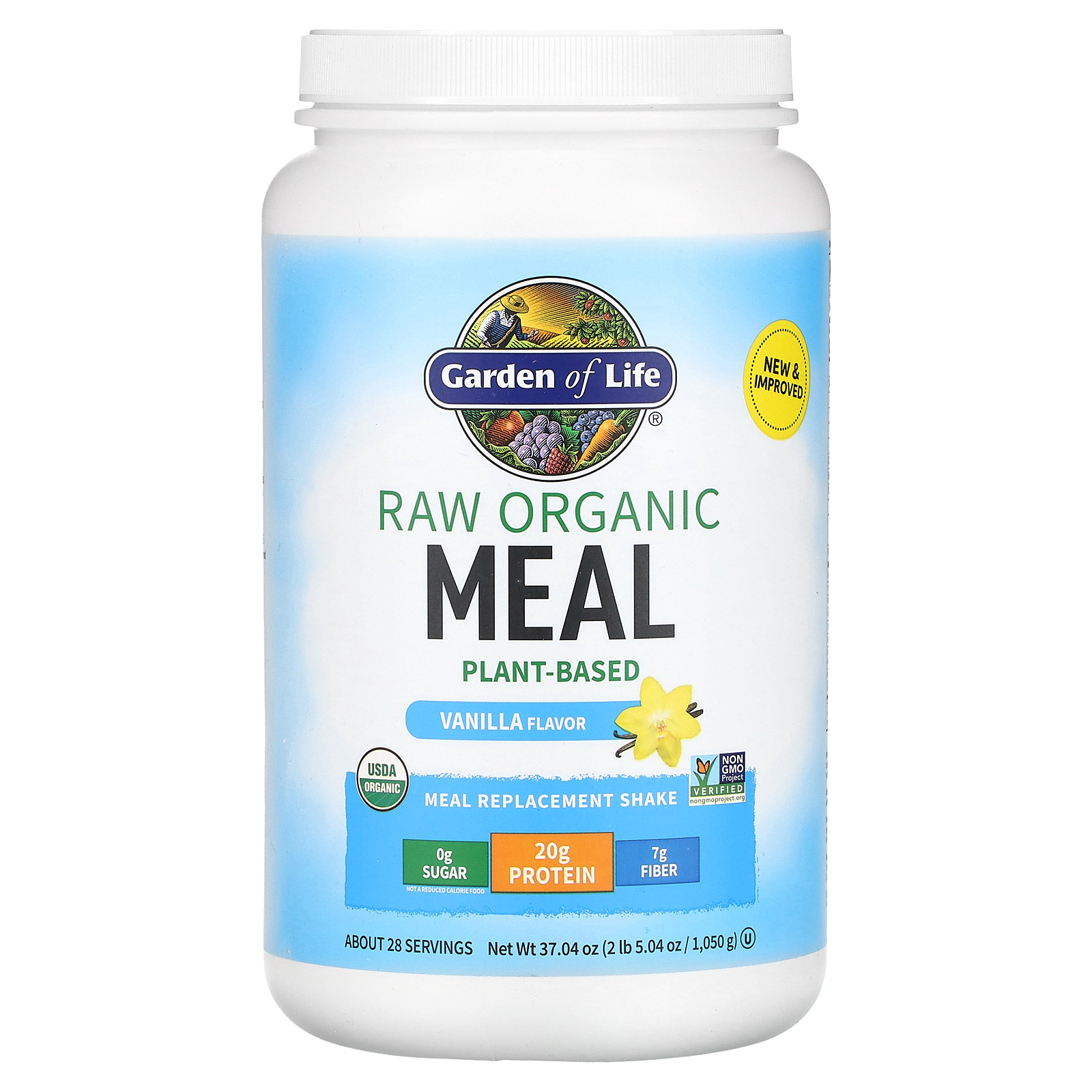 Garden of Life, RAW Organic Meal, Meal Replacement Shake, Vanilla, 37.