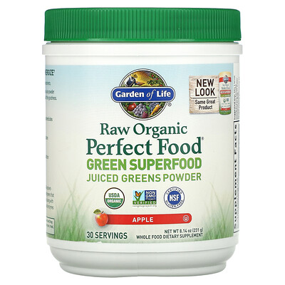 Garden of Life Raw Organic Perfect Food, Green Superfood, Apple, 8.14 oz (231 g)