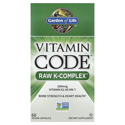 Product Image for Garden of Life, Vitamin Code , RAW K-Complex , 60 Vegan Capsules