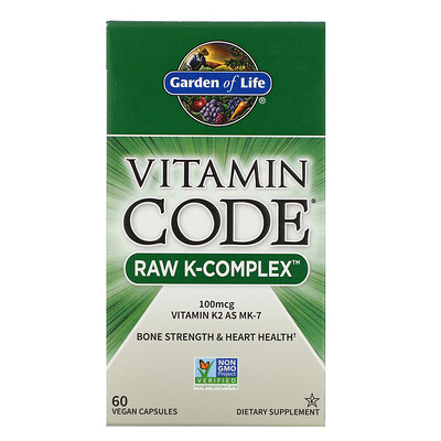 Garden of Life Vitamin Code, Raw K-Complex, 60 веганских капсул