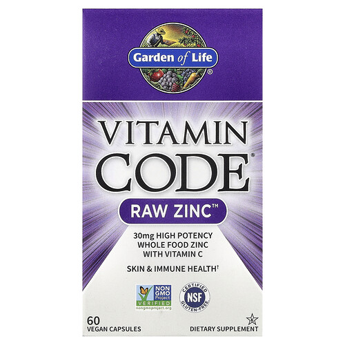 Garden Of Life Vitamin Code®, RAW Zinc™ with Vitamin C, 60 Vegan Capsules