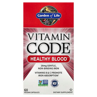 Garden of Life, Vitamin Code®, Healthy Blood™, 60 веганских капсул