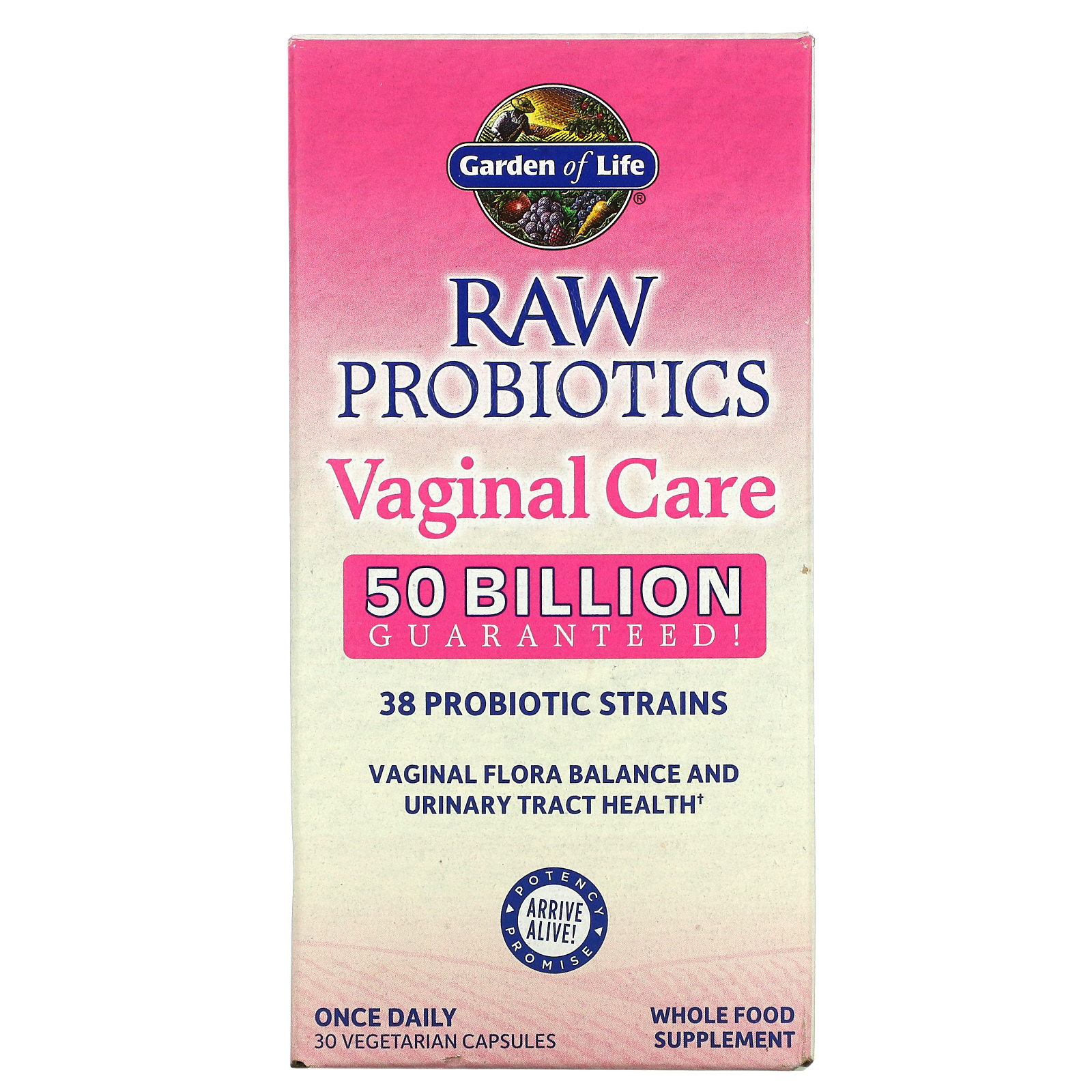 Garden Of Life Raw Probiotics Vaginal Care 50 Billion 30 Vegetarian Capsules Iherb