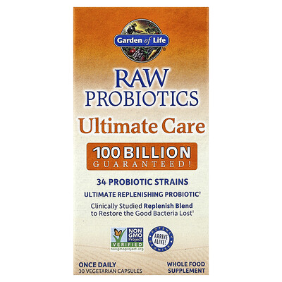 Product Image for Garden of Life, RAW Probiotics, Ultimate Care, 30 Vegetarian Capsules