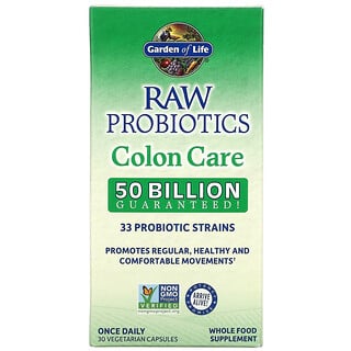 Garden of Life, RAW Probiotics, Suplemento para el cuidado del colon, 30 cápsulas vegetales