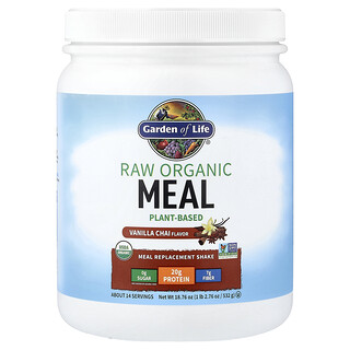 Garden of Life, RAW Organic Meal Replacement Shake, Vanilla Chai, 18.76 oz (532 g)