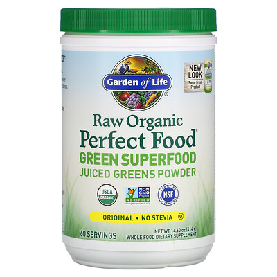 

Garden of Life, Raw Organic Perfect Food, Green Superfood, Juiced Greens Powder, Original, 14.6 oz (414 g)