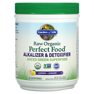 Garden of Life, RAW Organic, Perfect Food, Alkalizer & Detoxifier, Lemon-Ginger, 9.94 oz (282 g)