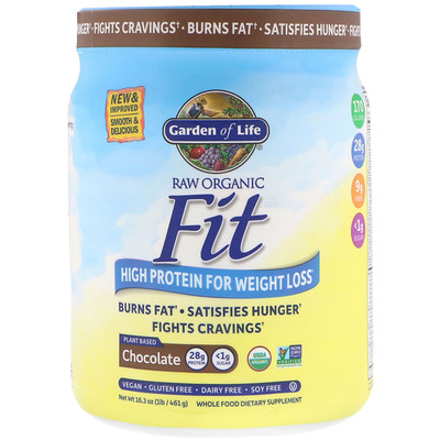 

RAW Organic Fit, High Protein for Weight Loss, Chocolate, 16.3 oz (461 g)