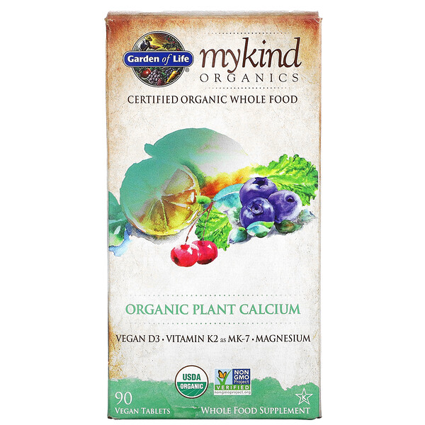 Garden of Life‏, My Kind Organics, Organic Plant Calcium, 90 Vegan Tablets