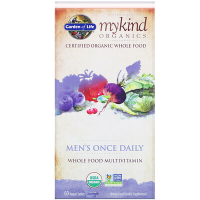 Garden of Life MyKind Organics, комплекс для мужчин, для ежедневного приема, 60 веганских таблеток