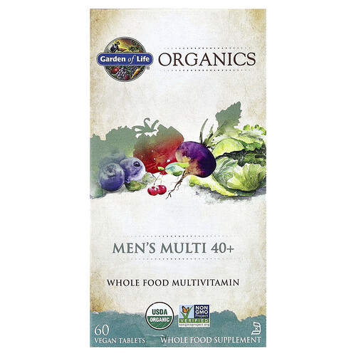 Garden Of Life Organics, Men's Multi 40+, 60 Vegan Tablets